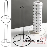 CHIHIRO11Z9D 1Pcs Tissue Stand, Black/Silver Free Standing Roll Paper Towel Holder, Durable One-hand