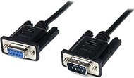 StarTech.com 1m Black DB9 RS232 Serial Null Modem Cable F/M - DB9 Male to Female - 9 pin Null Modem 