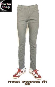 กางเกงชิโน กางเกงขายาวผู้ชาย กระบอกสี ผ้ายืด ผ้า Cotton &amp; poly  ซิป Size 28-36