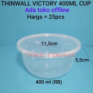 Thinwall food container 400ml VICTORY Clear Lunch Box/ salad Cup 400ml/ Cup Pudding 400ml Clear Bowl