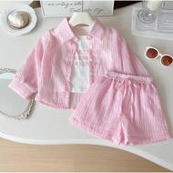 ONE SET N144AJ PINK | SIZE 130 (5-7 YEARS) SHIRT & SHORTS | Girls' outfits