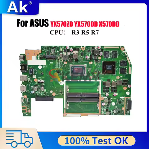 X570DD Laptop Motherboard For ASUS VivoBook YX570DD X570D YX570ZD X570DD Notebook Mainboard With R3 
