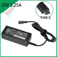 เครื่องชาร์จอะแด็ปเตอร์แล็ปท็อปไฟ AC USB Type-C 65W สำหรับ HP Spectre X360 13 TPN-CA01 13-Ac003na 13-Ac010ca 20V 3.25A สายไฟเพาเวอร์ USB-C
