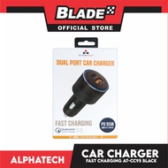 AlphaTech Dual Port Car Charger AT-CC95 Fast Charging PD 95W Qualcomm 3.0