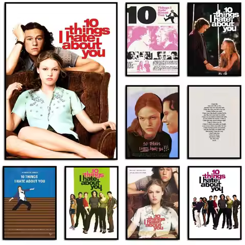Vintage 10 Things I Hate about You Movie Poster HD art sticky wall waterproof home living room bedro