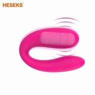 HESEKS Wireless Control Female Sex Toy C G Point Double Stimulation Vibrating Ring Clip Clitoris Stimulator Masturbator Silicone Vibrator for Women