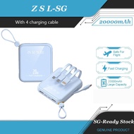 20000mAh Large Capacity Power Bank 20W Fast Charging Power Bank Built-in 4-wire Portable Mini Power 