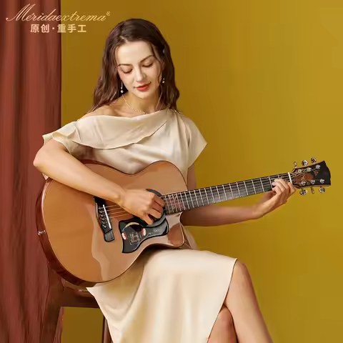 Merida Guitar Solid Wood Folk Guitar With Bag