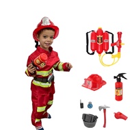 § Halloween Cosplay Kids Firefighter Uniform Children Sam Fireman Role Work Clothing Suit Boy Girl P