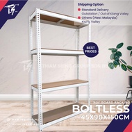 TSBRILLIANT Rak DIY Tanpa Bolt DIY W45xL90xH150cm - Rak Serbaguna - Boltless DIY HDF Racking Multipu