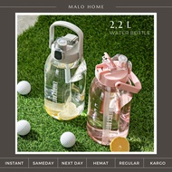 MALOHOME - 2.2L WATER BOTTLE Jumbo Big Water Bottle Gym Bottle School Drinking Bottle Malo Home
