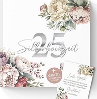 Trendanchor Personal Guest Book for 25th Wedding Anniversary - Gift Ideas for Parents or Friends, We