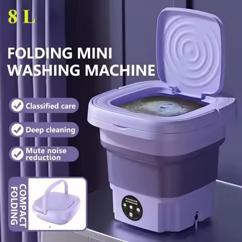 8L Portable Folding Washing Machine Bucket for Clothes Socks Underwear Cleaning Washer Portable Smal