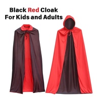 Black Red Cloak Halloween Costume For Kids and Adults Unisex Vampire Robe Cosplay Halloween Decorati