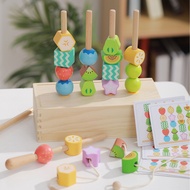 Fruit Animal Transportation Emoji Bead Set Column String Matching Card Puzzle