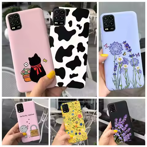 For Xiaomi Mi 10 Lite 5G Case Cute Cartoon Cow Soft-Touch Silicone Bag Back Cover For Xiomi Mi 10 Li