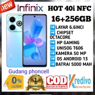 Hp infinix hot 40i NFC 16+256 GB unisog T606, kamera 50 mp (imei terdaftar) garansi resmi ✓