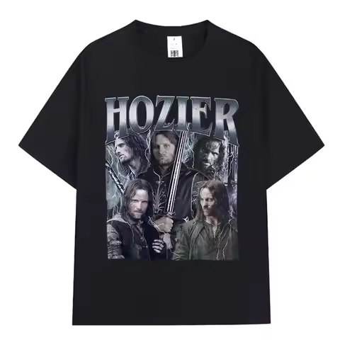 Hozier Funny Meme Aragorn Graphic T Shirt Men Hip Hop Harajuku Retro Short Sleeve T-shirt 100% Cotto