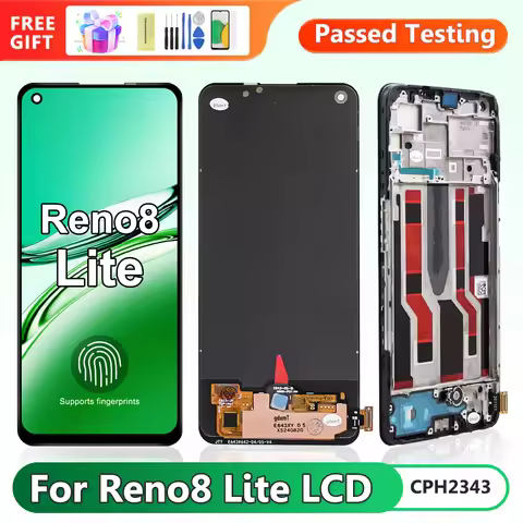 Super AMOLED For OPPO Reno 8 Lite LCD Screen Display For Reno 8 Lite CPH2343 LCD Touch Digitizer Ass