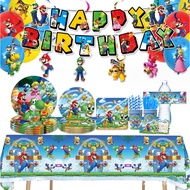 Blue Mario Super Mario Game Theme Birthday Party Disposable Tableware