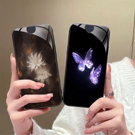 Pink Butterfly Tempered glass case RedMi Note7, 8 Pro,9S,Note 10 5G,10 Pro,Note 11 4G,11 Pro Premium glass case