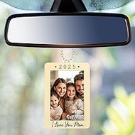 QUARKZMAN Car Rear View Mirror Hanging Photo Frame, 2.7 x 3.9 Inch Car Picture Frame, Wooden Memoria