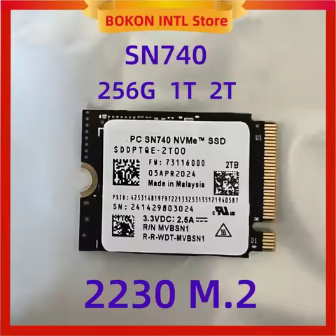 SN740 2TB 1TB 512G 256G SSD M.2 2230 2242 Gen4 PCIe 4.0 X4 NVMe Solid State Drive for Western Digita