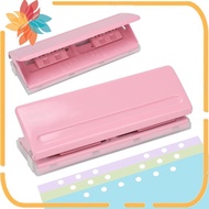 Metal Hole Puncher-Adjustable 6-Hole Punch, Non-Slip Base& Ruler, for A4/A5/A6 Paper, 6-Ring Binder 