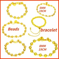 Minimalist Design Brass Gilding Bead Bracelets for Women Gelang Tangan Budak Perempuan Emas Bangkok 