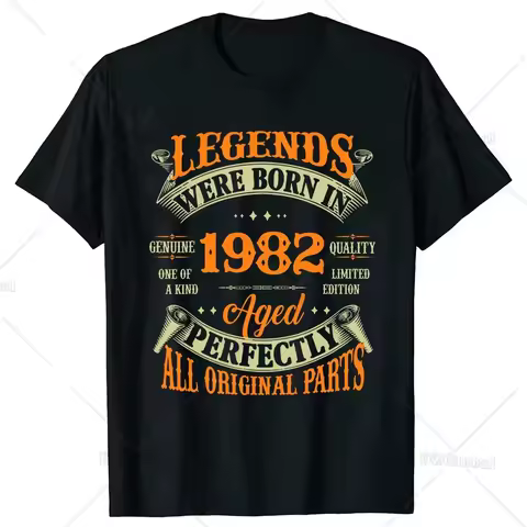 Made In 1982 All Original Parts T Shirt Men Cotton Tee Shirt Novelty Tshirt 42 Years Old Birthday Me