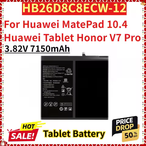 For Huawei MatePad 10.4 Huawei Tablet Honor V7 Pro New Replacement Tablet Battery 3.82V 7150mAh HB26