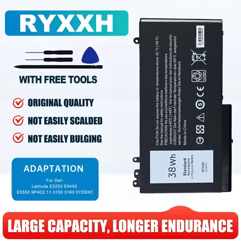 38Wh RYXXH Laptop Battery for Dell Latitude 12 5000 E5250 P25S001 E5450 E5550 3150 P21T001 3160 Note