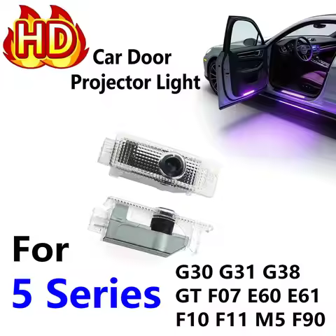 HD 2X For BMW 5 Series Accessories Led Car Door Projector Welcome Light E60 E61 F10 F11 M5 F90 G30 G