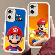 Case for OPPO A57 A77s A76 A36 A57e A96 A57s A77 Soft White E120 Mario