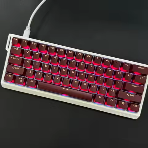 114 Keys Pyga Red Double Shot Translucent Keycaps OEM Profile Semitransparent ABS Keycaps for Cherry
