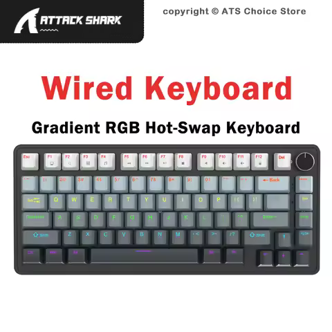 APAYADO K82 75% Wired Mechanical Keyboard 82 Keys Gradient Color RGB Backlit Hot Swappable Knob for 