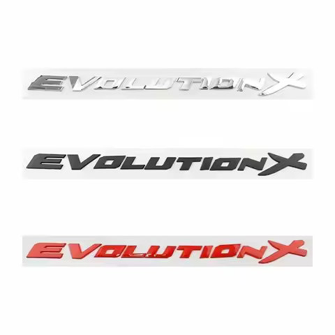 3D ABS Letters Evolution X Rear Boot Trunk Emblem Badge Decals Sticker For EVO Lancer EvolutionX Car