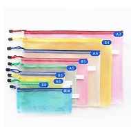 A3/A4/A5/B4/B5/Pencil Case Size Mesh Grid Zipper File Bag Waterproof Document File Folder Bag