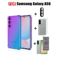 (4in1) Samsung Galaxy A56 Gradient color Shockproof Phone Case for SamsungA26 A36 A16 A06+Anti-SpySc