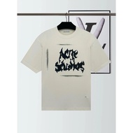 Acne studio 26SS Graffiti Inkjet Gothic Letter Logo Round Neck Short-Sleeved T-Shirt, Unisex