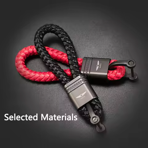 Car Braided Rope Keychain Metal Key Ring Accessories For GENESIS Logo gv60 Suv Coupe 3.8 2022 gv80 g