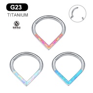 Today's New Product/Jinyue Jewelry New Style G23 Titanium Nose Ring Peach Heart-Shaped Inlaid Opal N