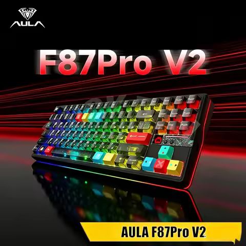 Aula F87 Pro V2 Custom Mechanical Keyboard Wireless Triple Mode Bluetooth Silent Rgb Backlit Gaming 