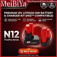 MtPro N12 Red-Lithium MILWAUKEE M12 Replacement Battery Charge Power Tool High Output 2.0Ah 4.0Ah