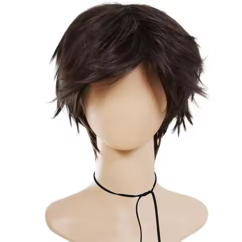 12INCH Short Straight Brown Kokichi Ouma kakashi Marin Cosplay Wig Synthetic Wigs Natural COS Anime 