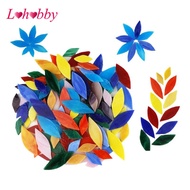 [Lohobby] 100pcs Petal Mosaic Tiles, Mixed Color Mosaic Tiles, Mosaic Tiles Stained Glass, Petal Mos