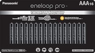 eneloop Panasonic BK-4HCCA16FA pro AAA High Capacity Ni-MH Pre-Charged Rechargeable Batteries, 16-Battery Pack