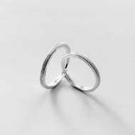 Frosted Sterling Silver Ring M4838 Couple Adjustable Circumference Simple Design Cincin Couple Cinci