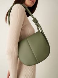 Charles & Keith Luna Knotted Handle Shoulder Bag - Olive Regular price