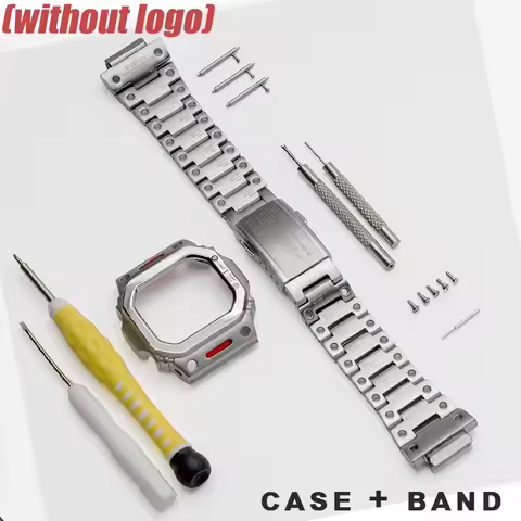 Titanium Alloy Modification Kit for DW-5600 Metal Strap Case Bezel Set for GLS5600 Stainless Steel C